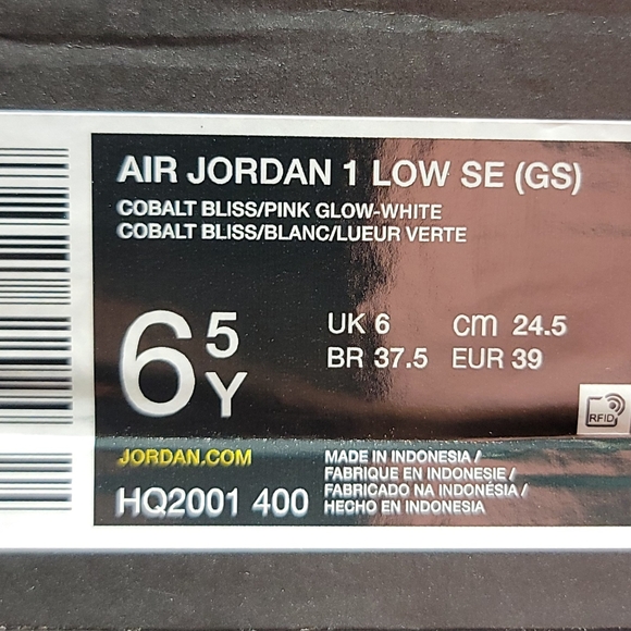 Nike Air Jordan 1 Low SE (GS) "Denim Sequin" 6.5Y - Picture 5 of 5